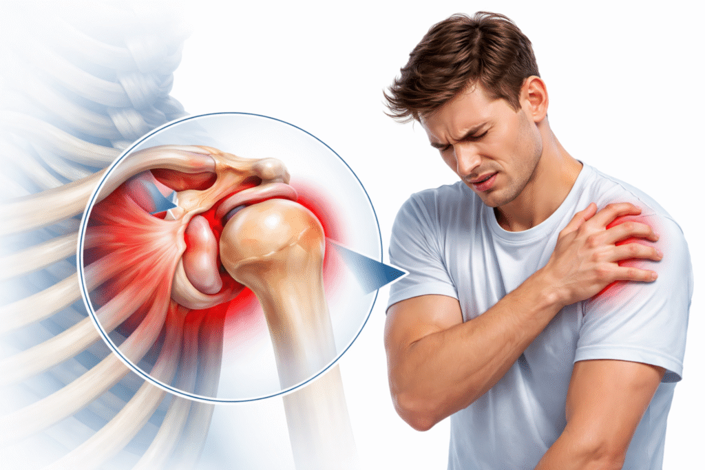 Luxación de hombro con desplazamiento de la articulación glenohumeral