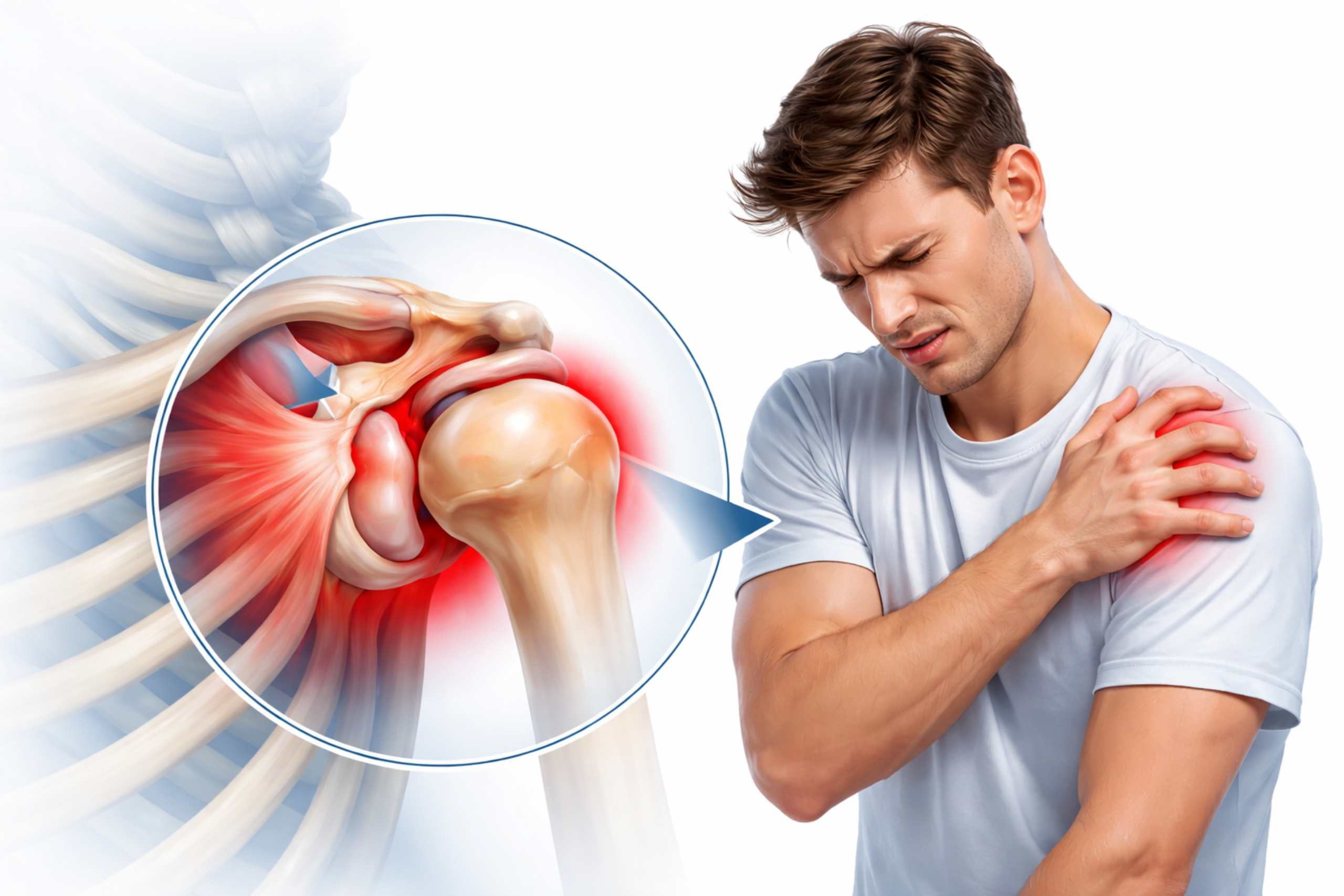 Luxación de hombro con desplazamiento de la articulación glenohumeral