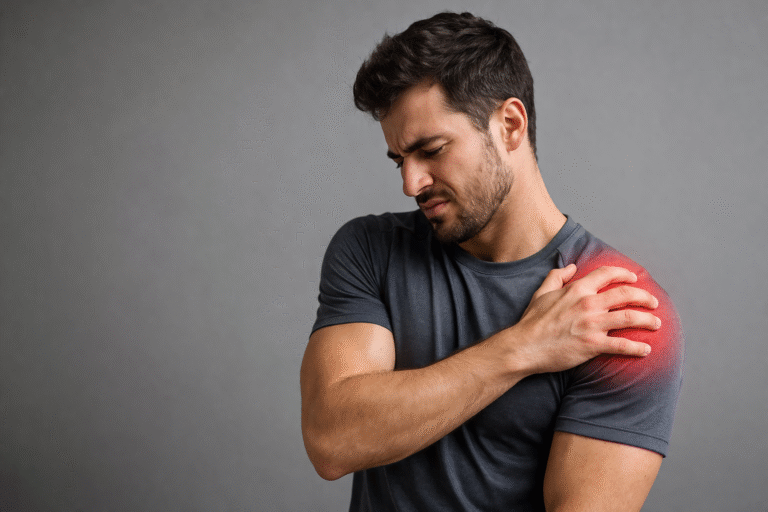 Tendinitis del supraespinoso con inflamación del tendón en el hombro